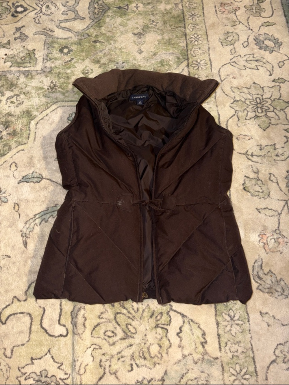 Lands' End Dark Brown Quilted Puffer Vest